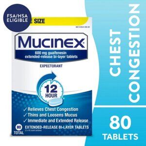 Mucinex 12 Hour 600 MG 80 Tablets